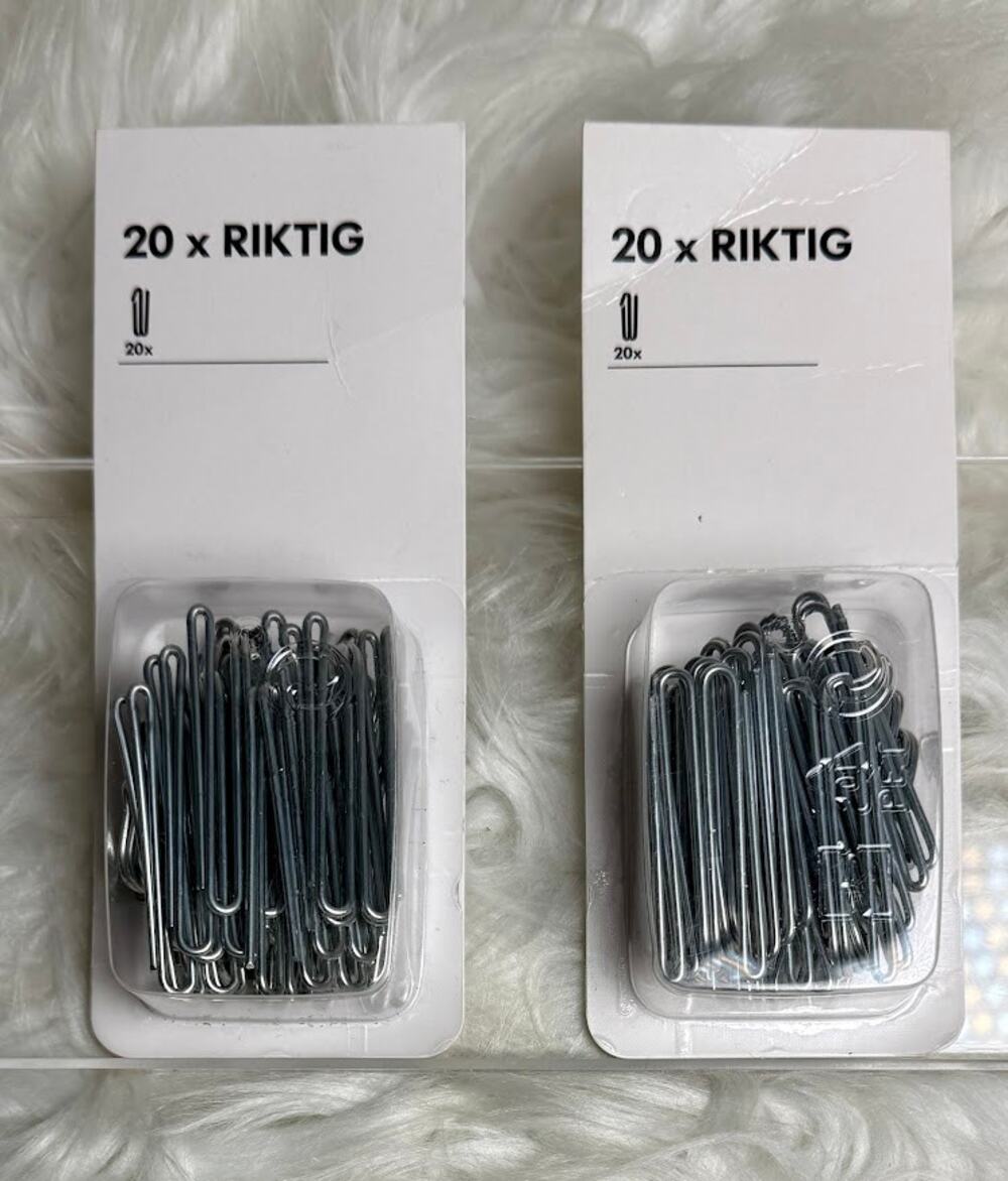 IKEA Metal Curtain Hanging Hooks RIKTIG 20 pack x2
